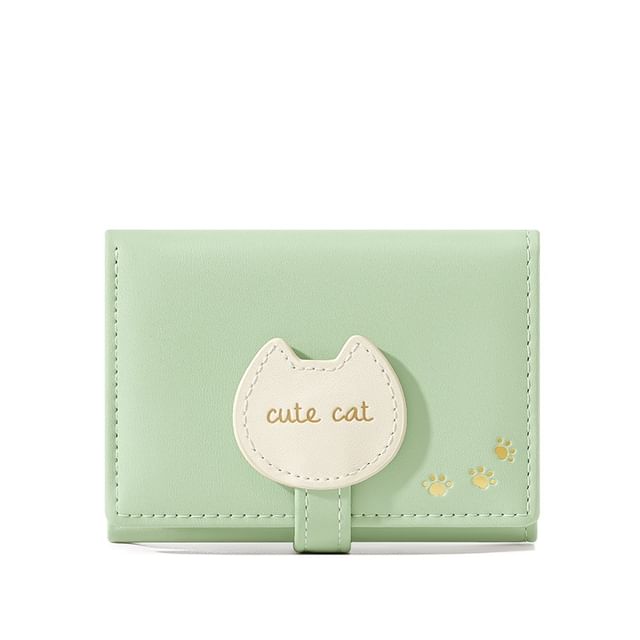 Cat Lettering Trifold Short Wallet SpreePicky