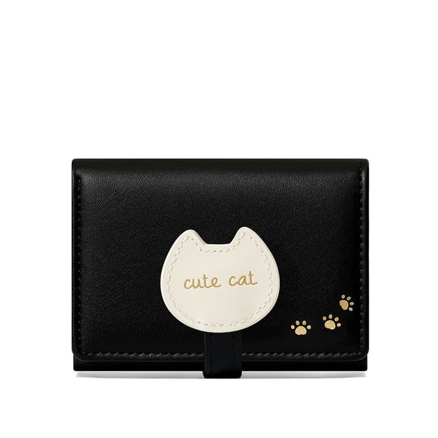 Cat Lettering Trifold Short Wallet SpreePicky