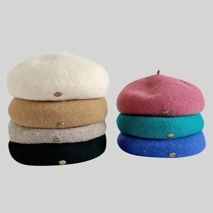 Plain Wool Beret Hat SpreePicky