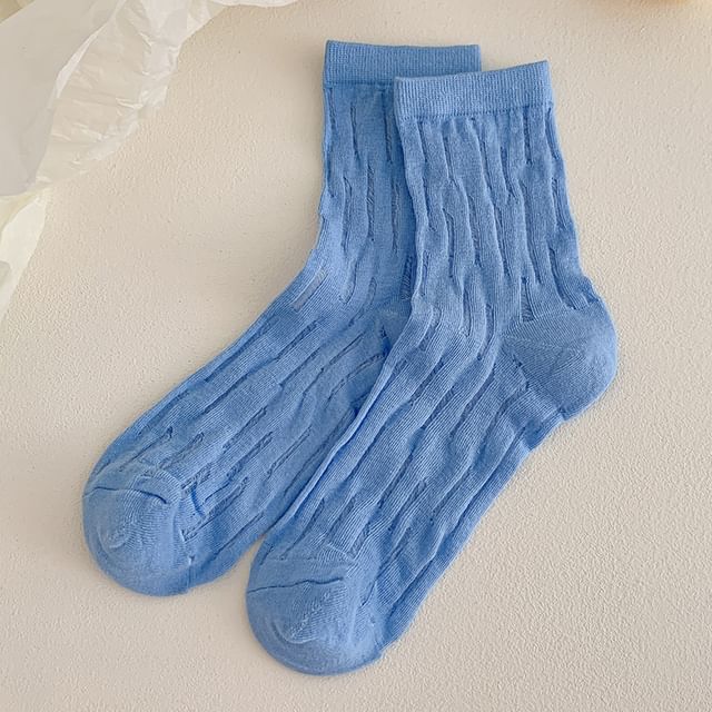 Plain Mesh Panel Socks Set SpreePicky