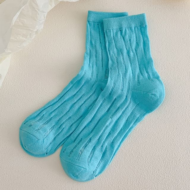 Plain Mesh Panel Socks Set SpreePicky