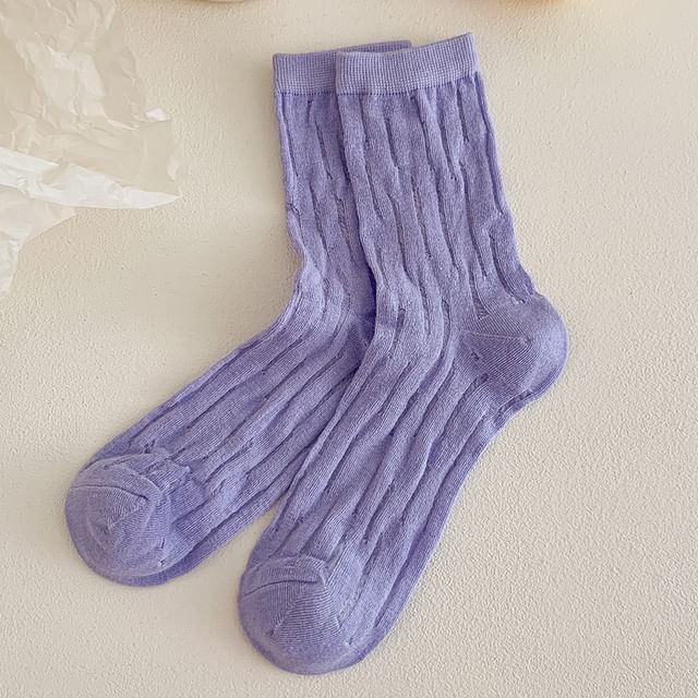 Plain Mesh Panel Socks Set SpreePicky