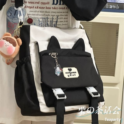 Cat Ear Two Tone Tote Bag / Bag Charm / Set SpreePicky