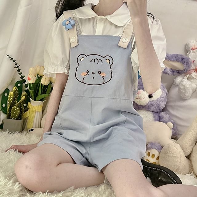 Short-Sleeve Shirt / Bear Print Jumper Shorts SpreePicky