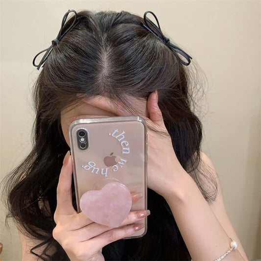 Bow Faux Leather Hair Clip SpreePicky