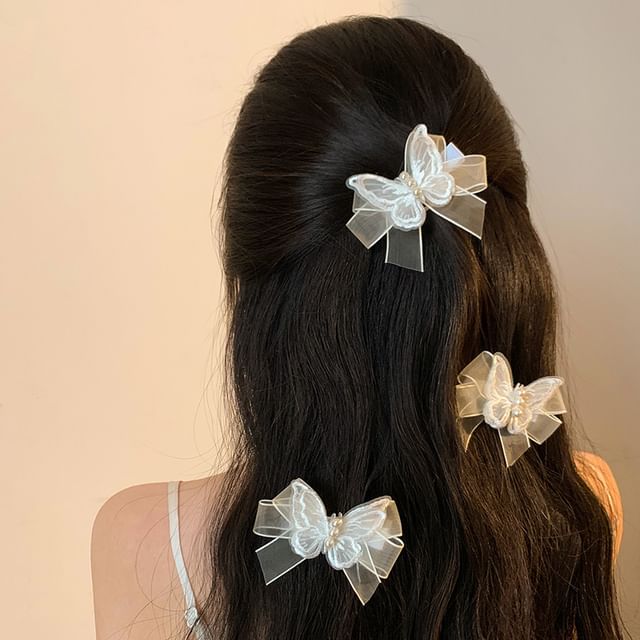 Butterfly Ribbon Mesh Hair Clip SpreePicky