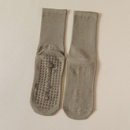 Plain Ribbed Anti-Slip Socks SpreePicky