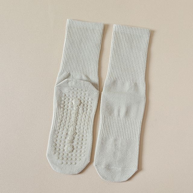 Plain Ribbed Anti-Slip Socks SpreePicky