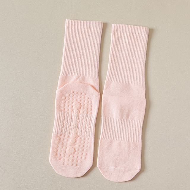 Plain Ribbed Anti-Slip Socks SpreePicky