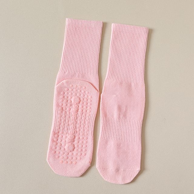 Plain Ribbed Anti-Slip Socks SpreePicky