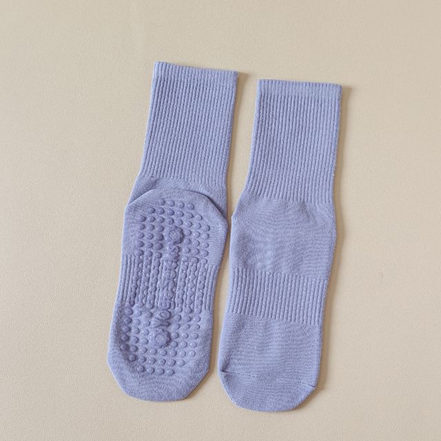 Plain Ribbed Anti-Slip Socks SpreePicky