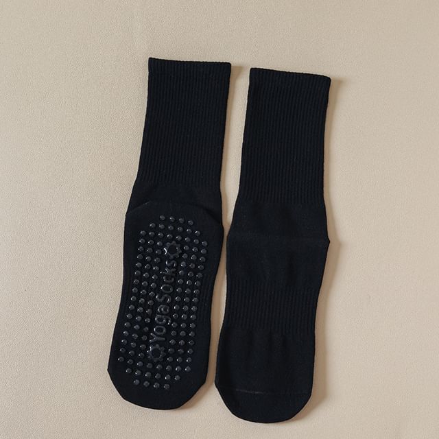 Plain Ribbed Anti-Slip Socks SpreePicky