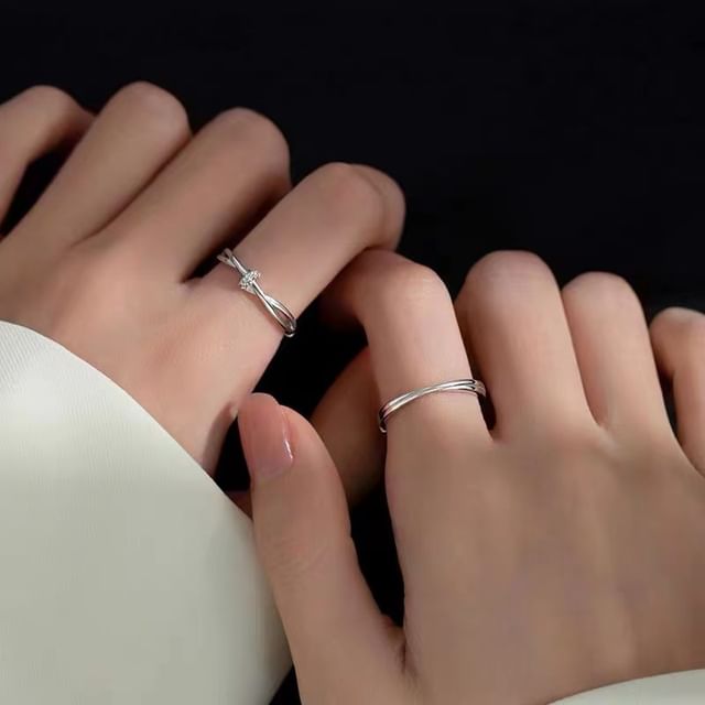 Couple Matching Rhinestone / Layered Alloy Open Ring (Various Designs) / Set SpreePicky