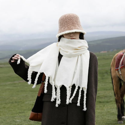 Fringed Plain Scarf SpreePicky