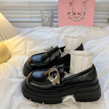 Butterfly Buckle Platform Loafers SpreePicky