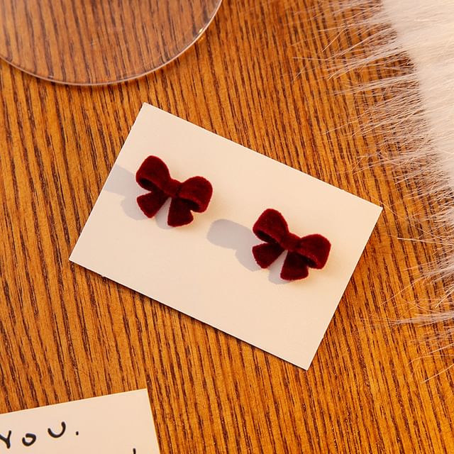 Flocking Bow / Butterfly Stud Earring SpreePicky