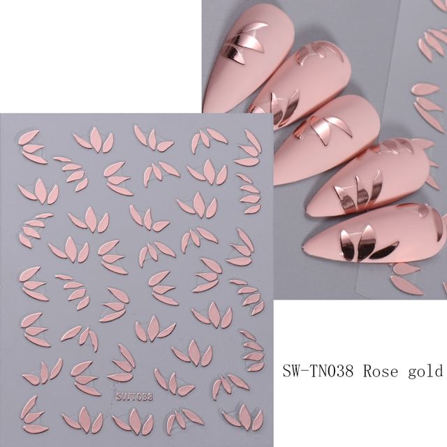 Leaf Metallic Nail Art Stickers SpreePicky