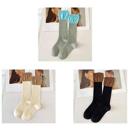 Two Tone Ribbed Socks / Set SpreePicky