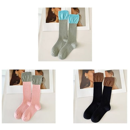 Two Tone Ribbed Socks / Set SpreePicky