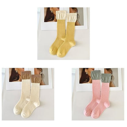 Two Tone Ribbed Socks / Set SpreePicky