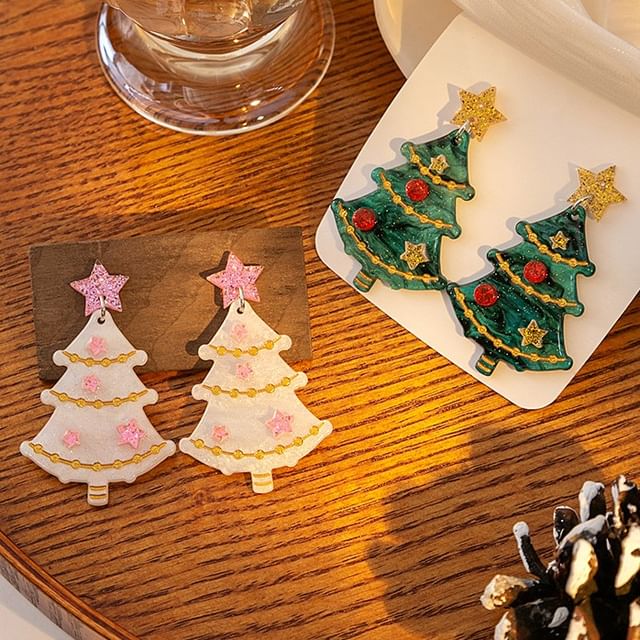 Christmas Tree Resin Drop Earring SpreePicky