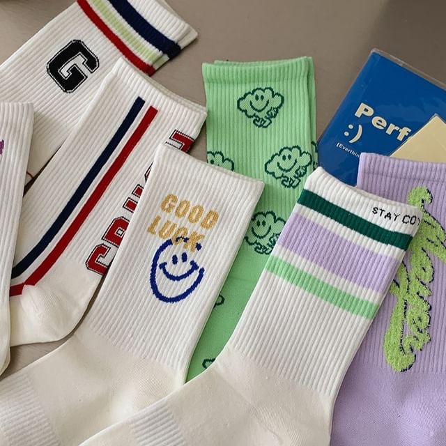 Printed Ribbed Socks / Set SpreePicky