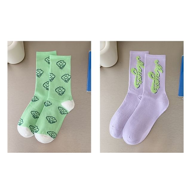 Printed Ribbed Socks / Set SpreePicky