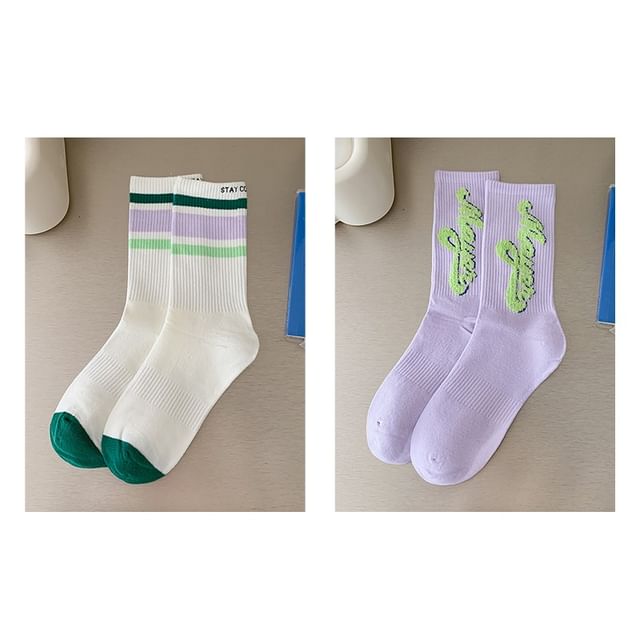 Printed Ribbed Socks / Set SpreePicky