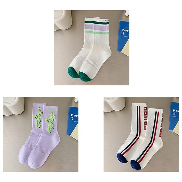 Printed Ribbed Socks / Set SpreePicky