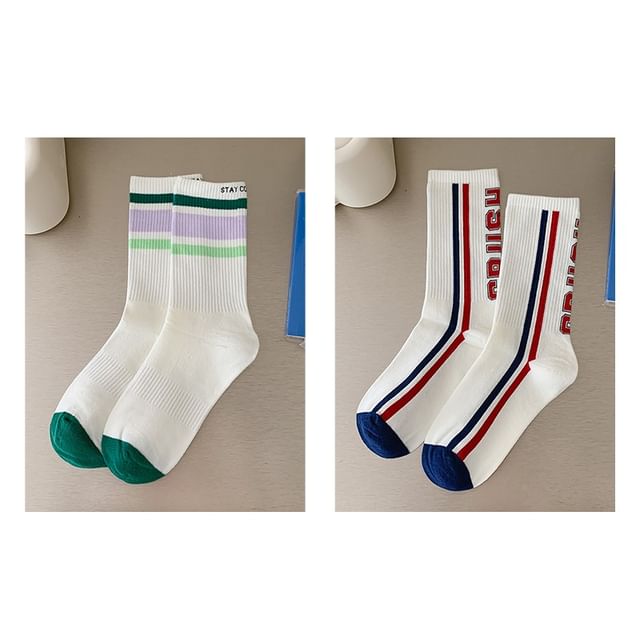 Printed Ribbed Socks / Set SpreePicky