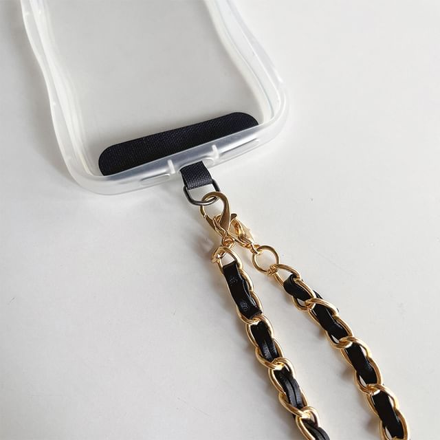 Faux Leather Alloy Phone Lanyard SpreePicky