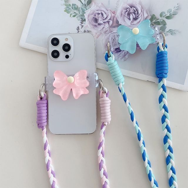 Bow Pearl Clip On Phone Lanyard SpreePicky