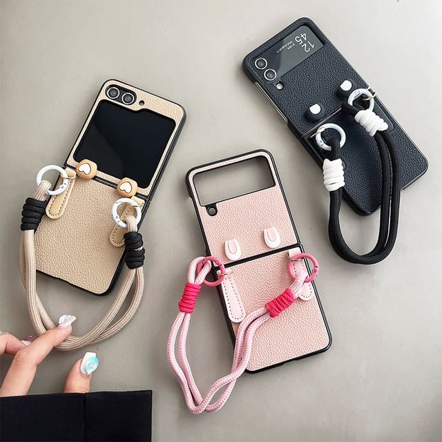 Faux Leather Hand Strap Phone Case SpreePicky