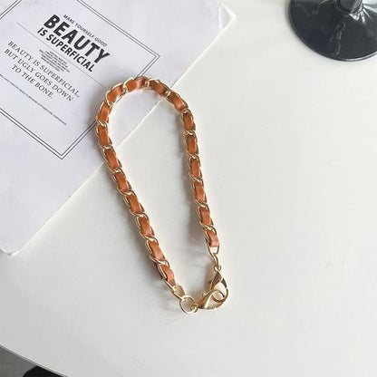 Faux Leather Alloy Phone Lanyard SpreePicky