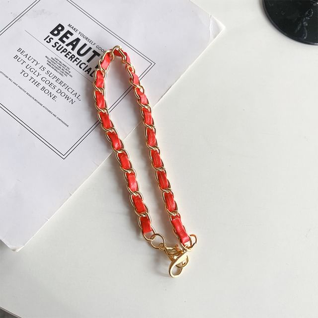 Faux Leather Alloy Phone Lanyard SpreePicky