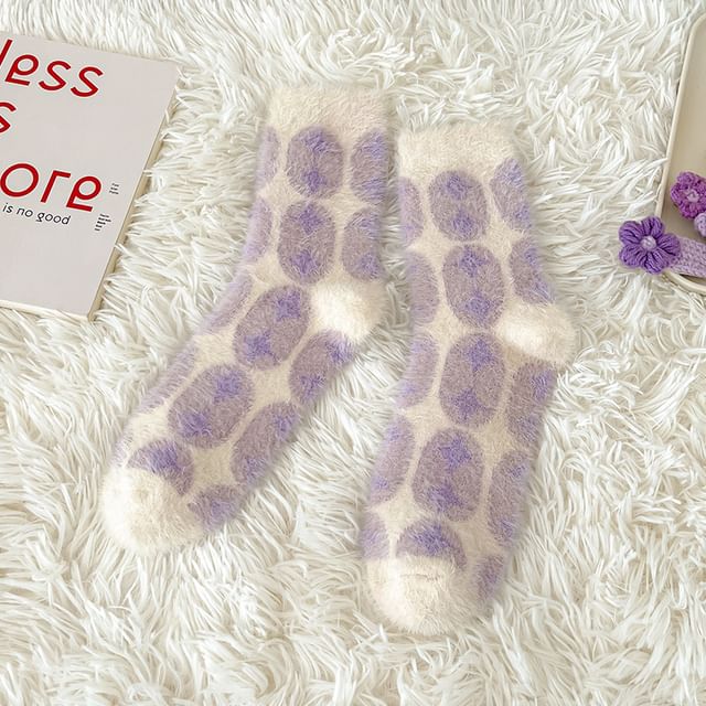 Patterned Fluffy Short Socks Set SpreePicky