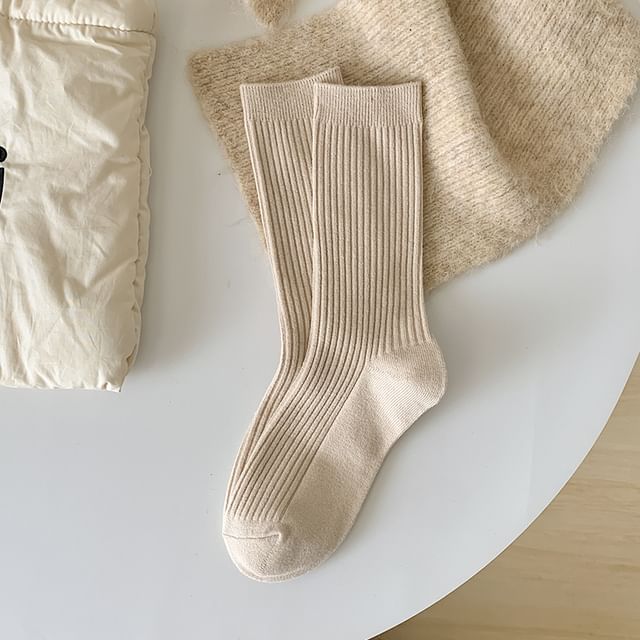 Plain Ribbed Short Socks Set SpreePicky