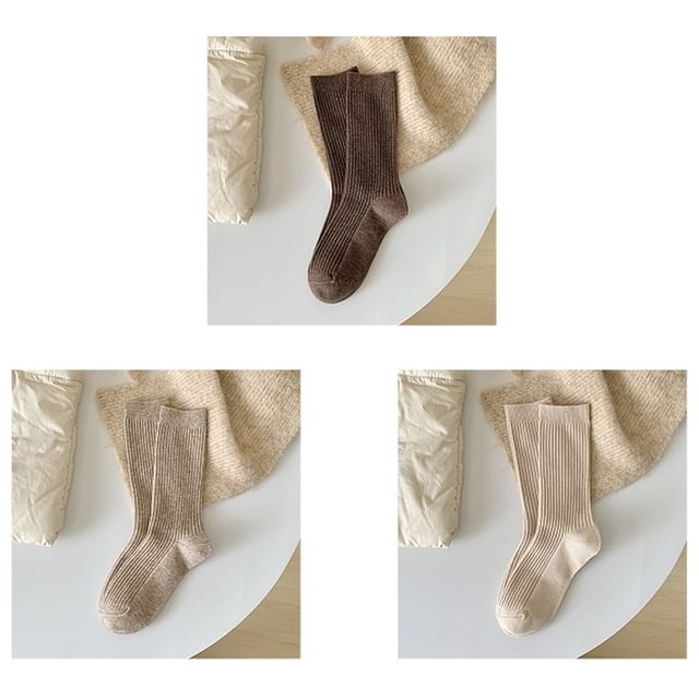 Plain Ribbed Short Socks Set SpreePicky