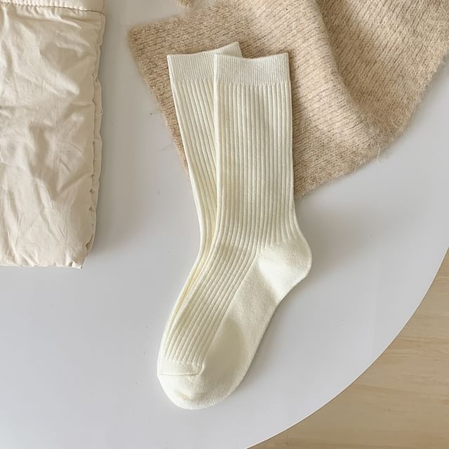 Plain Ribbed Short Socks Set SpreePicky