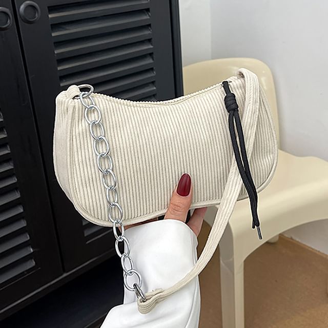 Chain Strap Corduroy Shoulder Bag SpreePicky