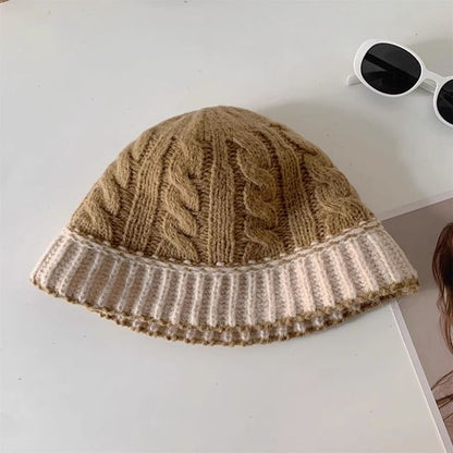 Two Tone Knit Cloche Hat SpreePicky