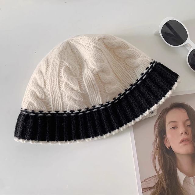 Two Tone Knit Cloche Hat SpreePicky