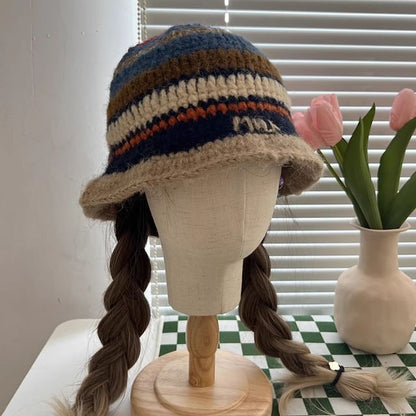 Striped Knit Cloche Hat SpreePicky