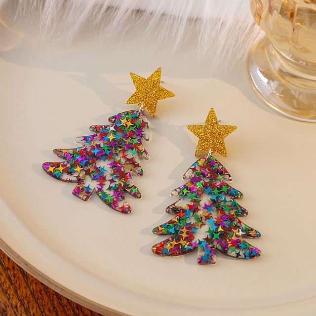 Christmas Star Drop Earring SpreePicky