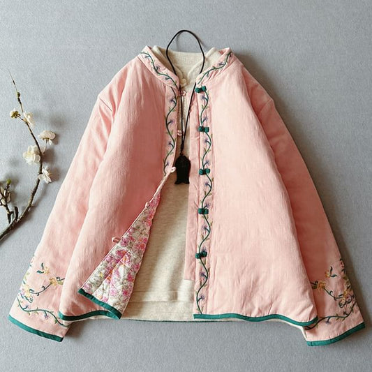 Traditional Chinese Embroidered Frog Buttoned Jacket SpreePicky