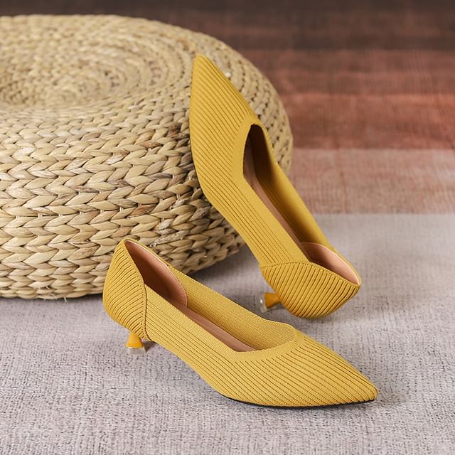 Almond Toe Kitten Heel Pumps SpreePicky