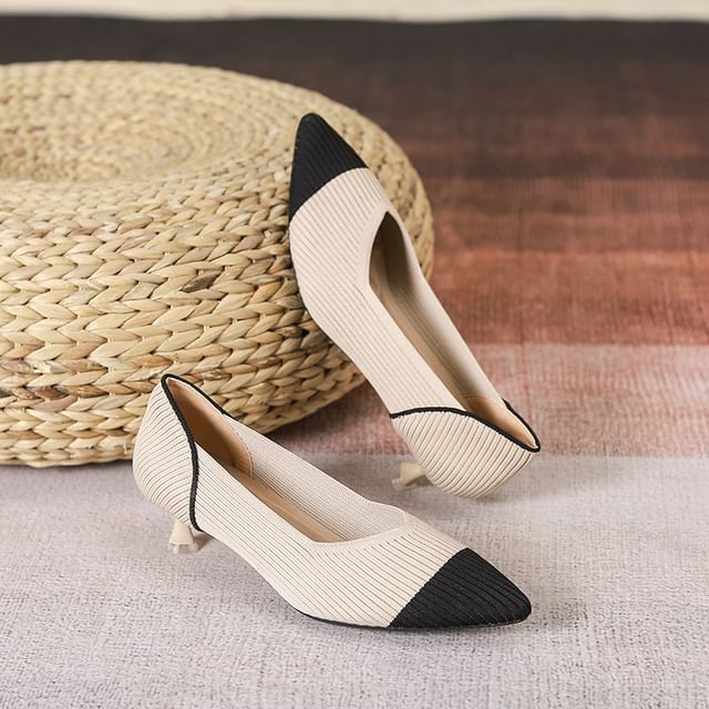 Almond Toe Kitten Heel Pumps SpreePicky