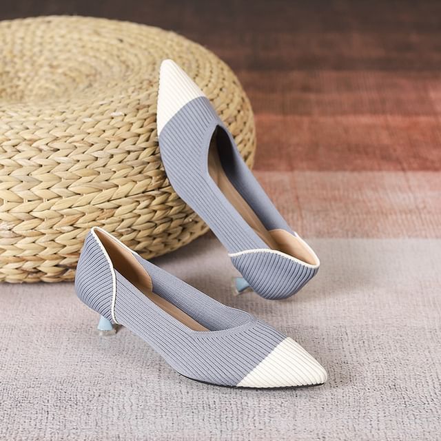 Almond Toe Kitten Heel Pumps SpreePicky