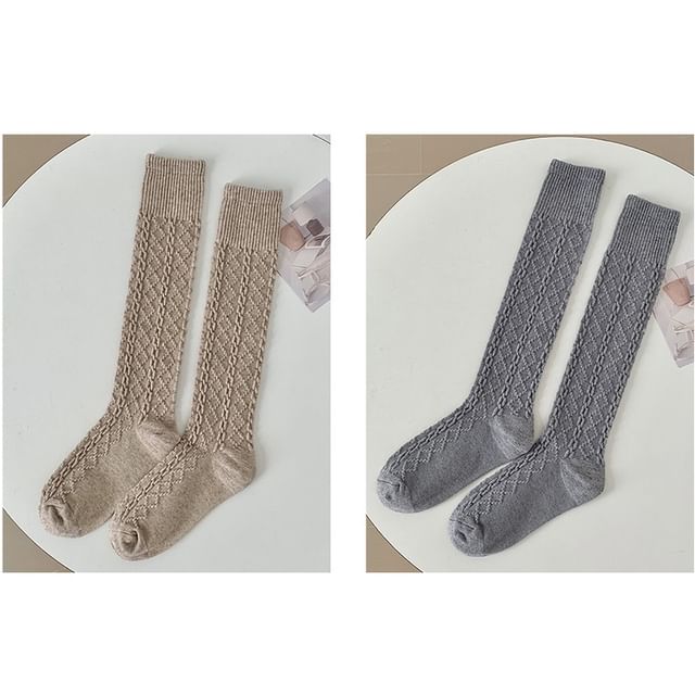 Set of 2 Pairs: Plain Knee High Socks SpreePicky