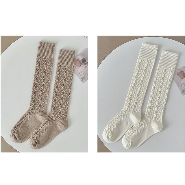 Set of 2 Pairs: Plain Knee High Socks SpreePicky